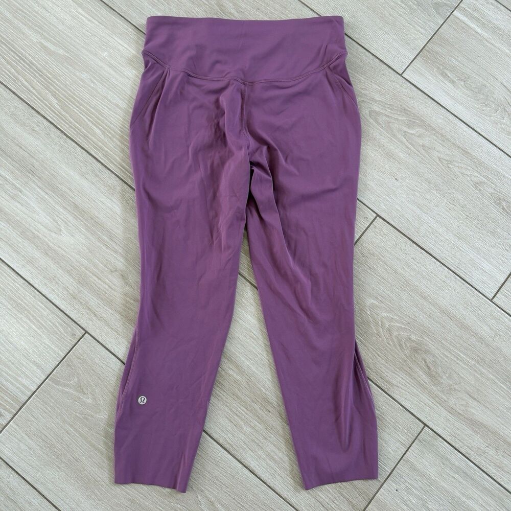 Lululemon Base Pace HR Crop 23” Tight Leggings Size 10 Running Yoga Dark Pink